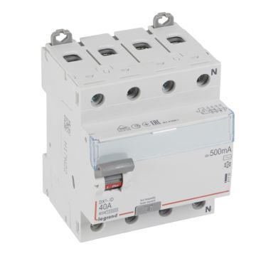 Interruptor diferencial dx³ - 4p- 400v~- 40a - tipo ac - 500ma - 4 módulos