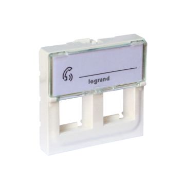 Adaptador mosaic para rj45 - para 2 conectores keystone - 2 módulos - blanco
