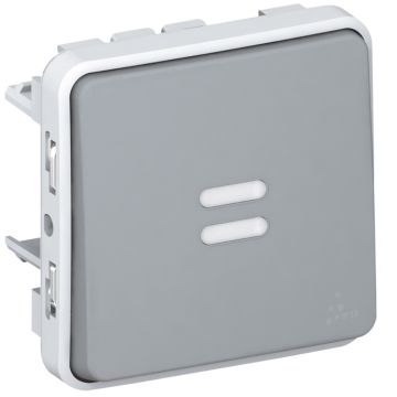 Pulsador na luminoso plexo modular gris - 10 a