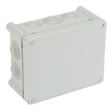Caja de derivación para conexiones, plexo ip55, rectangular. dimensiones: 180x140x92mm. 10 entradas. color gris