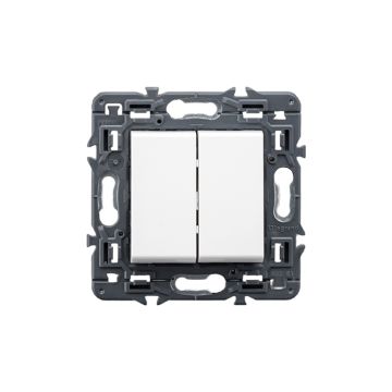Conmutador valena next - doble - unipolar - 10 ax - 230v~ - blanco