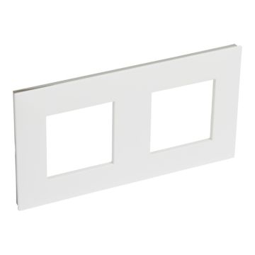 Placa valena next con 2 elementos blanco/cromo