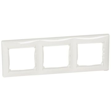 Placa embellecedora valena de 3 elementos de color blanco para montaje horizontal