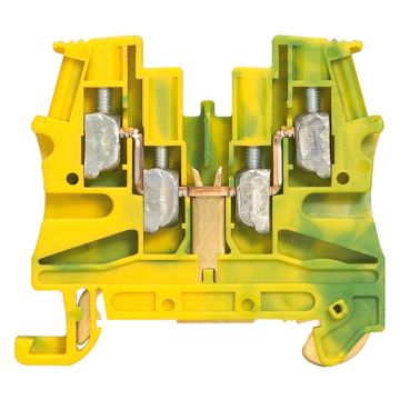 Borna viking 3 con tornillo - 1 unión - 2 entradas/2 salidas - verde/amarillo/paso 6