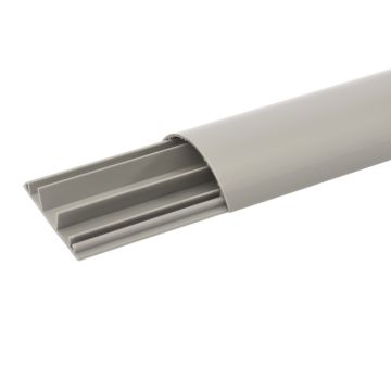Canal de suelo pasacables - 75x18mm - 3 compartimentos - l. 2m - con tapa - gris ral 7030