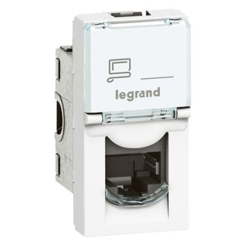 Base rj45 mosaic - cat.6 - utp - 1 módulo - 8 contactos - lcs² - blanco