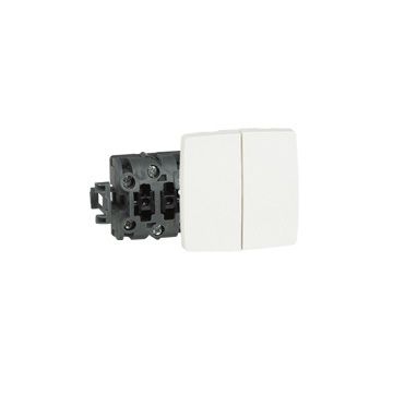 Conmutador doble - oteo - 10a - componible - blanco