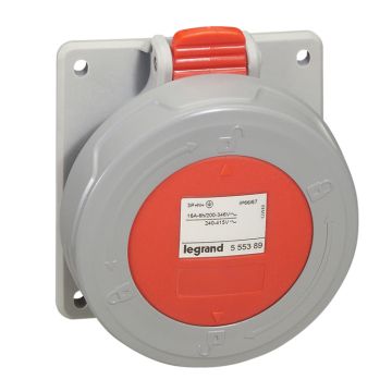 Bases para cuadros entreejes unificado p17 pro. 3p+t, 16a, 380/415v~, ip66/67. color rojo