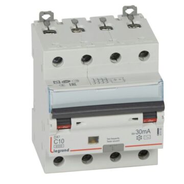 Magnetotérmico diferencial dx³ 6000/10ka - 4p- 400v~ -10 a-curva c- 30ma-tipo ac