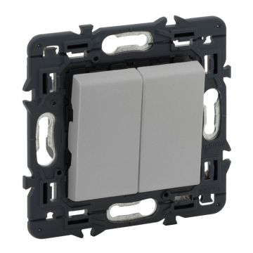 Interruptor valena next - doble - unipolar - 10 ax - 230v~ - aluminio