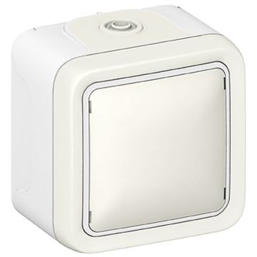 Conmutador plexo monobloc de superficie blanco - 10ax