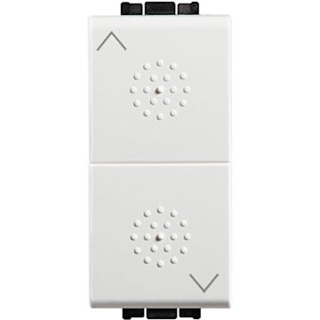 Conmutador doble livinglight para persianas - 1 módulo - blanco