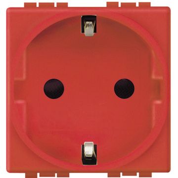 Base 2p+t livinglight - 16a/230v - conexión por tornillos - rojo - 2 módulos