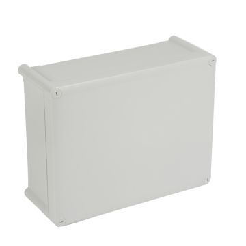 Caja plexo ip55 ik07, rectangular, de 310x240x130mm sin entradas. color gris
