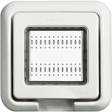 Tapa idrobox con ip55 de color blanco - 2 módulos - para livinglight y luna