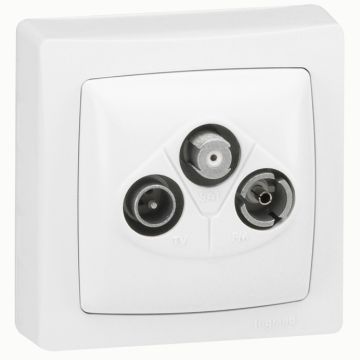 Base tv-r-sat única - oteo - monobloc - blanco