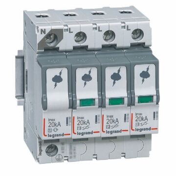 Limitador de sobretensiones t2 - imax 20 ka/polo - 3p+n - 320va - 4 módulos