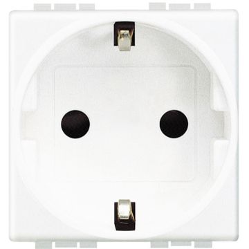 Base 2p+t livinglight - 16a/230v - conexión por tornillos - blanco - 2 módulos