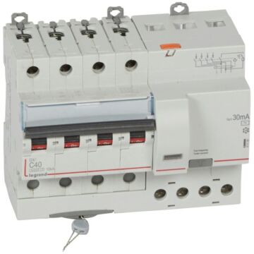 Magnetotérmico diferencial dx³ 6000/10ka - 4p- 400v~ -40a-curva c- 30ma-tipo ac