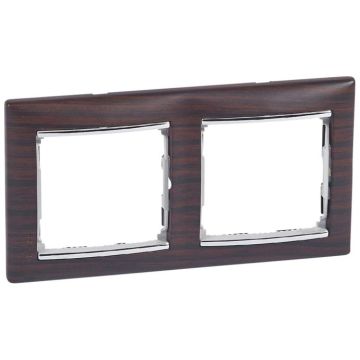Placa embellecedora valena de 2 elementos de color madera oscura plata para montaje horizontal