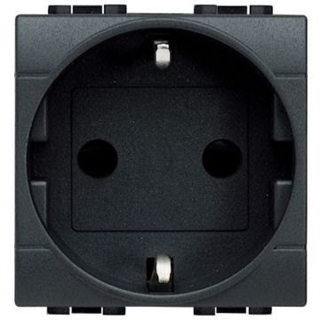 Base 2p+t livinglight - 16a/230v - conexión por tornillos - antracita - 2 módulos