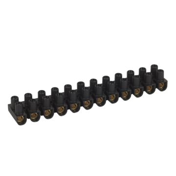 Regleta de conexión nylbloc. 12 bornas con capacidad 25mm². intensidad máx. 101a. negra