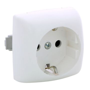Base 2p+t obturador de protección - 16a/230v - oteo - componible - bornes de tornillos - blanco