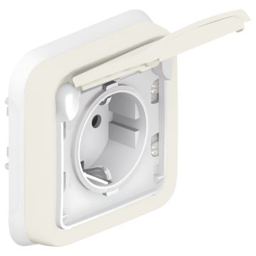 Base de corriente plexo ip 55 - 2p+t - montaje empotrado - blanco