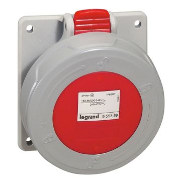Bases para cuadros entreejes unificado p17 pro. 3p+n+t, 16a, 380/415v~, ip66/67. color rojo