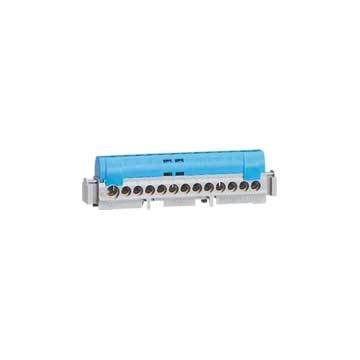 Borna de repartición ip 2x - neutro - 1 conexión de 6 a 25mm² - azul - longitud 141mm