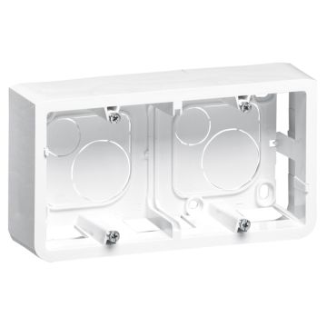 Caja de superficie mosaic - 4/5 o 2x2 módulos - profundidad 40mm - horizontal - para soporte ref. 080252