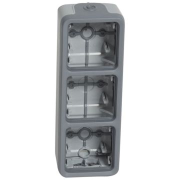 Caja con conos plexo modular gris - 3 elementos verticales