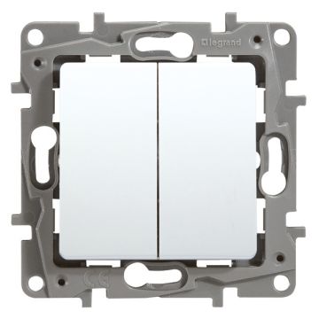 Conmutador doble niloe 10ax 250v blanco