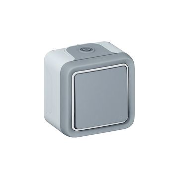 Conmutador plexo monobloc de superficie gris - 10ax