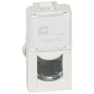 Base rj45 mosaic - cat.5e - utp - 1 módulo - blanco