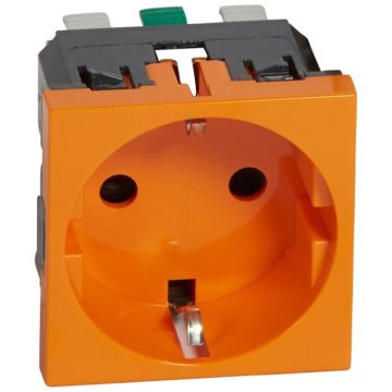 Base de corriente mosaic - 2p+t - 2 módulos - embornamiento automático - naranja antibacteriano