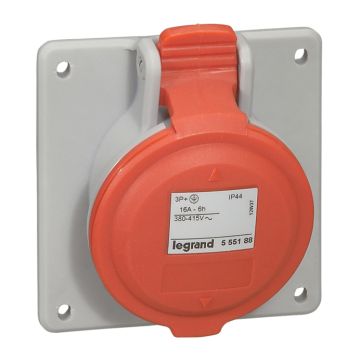Bases para cuadros entreejes unificado p17 pro. 3p+n+t, 16a, 380/415v~, ip44. color rojo