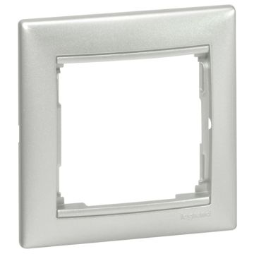 Placa embellecedora valena de 1 elemento de color aluminio brillante