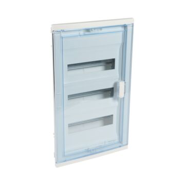 Caja modular de empotrar nedbox con puerta transparente extraplana - 3 filas de 12+2 módulos