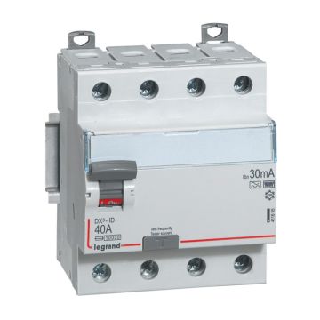 Interruptor diferencial dx³ - 4p- 400v~- 40a - tipo hpi - 30ma - 4 módulos