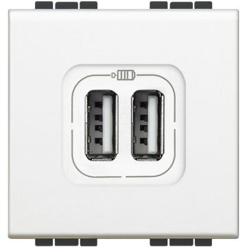 Base cargador usb (a+ a) livinglight - 2,4a - 5v - 230v - blanco - 2 módulos