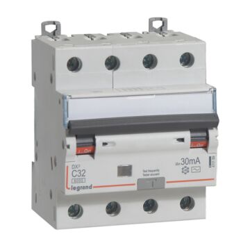 Magnetotérmico diferencial dx³ 6000/10ka - 4p- 400v~ -32 a-curva c- 30ma-tipo ac