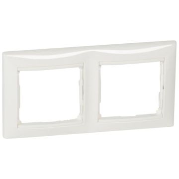 Placa embellecedora valena de 2 elementos de color blanco para montaje horizontal