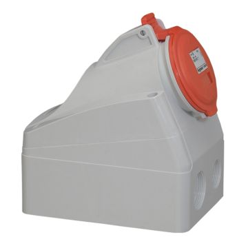 Base mural de superficie p17 pro. 3p+n+t, 32a, 380/415 v~, ip44. color rojo
