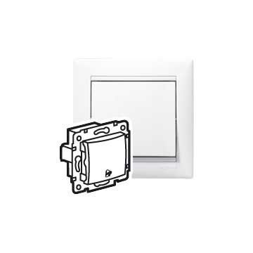 Pulsador valena - con símbolo de campana - 10a - 250v~ - blanco