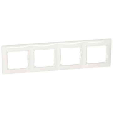 Placa embellecedora valena de 4 elementos de color blanco para montaje horizontal o vertical