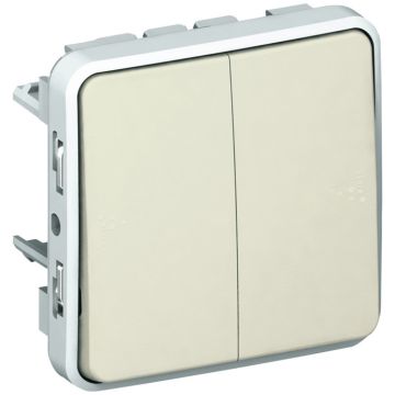 Conmutador doble plexo modular blanco - 10ax