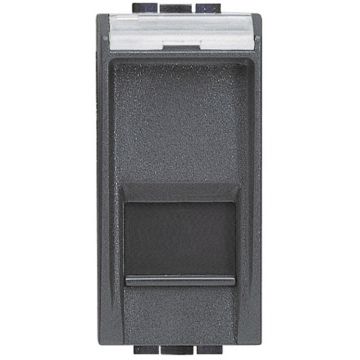 Base rj45 livinglight - cat. 6 - utp - 1 módulo - antracita