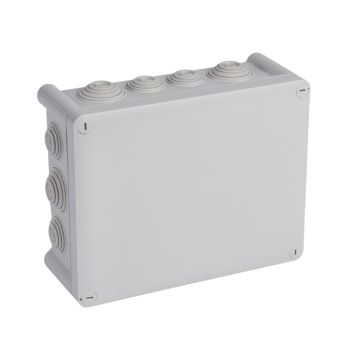 Caja de derivación para conexiones, plexo ip55, rectangular. dimensiones: 220x170x92mm. 14 entradas. color gris