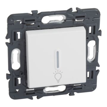 Pulsador valena next - luminoso con símbolo de lámpara - 6a - 230v~ - blanco